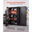 Armoire de rangement en métal, armoire de garage verrouillable en acier de 68,9 po avec 4 tablettes réglables, 2 portes magnétiques, 2 clés, 5 outils de rangement pour garde-manger, entrepôt, sous-sol, buanderie, bureau, noir