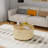 Modern Rotating Coffee Table with Tempered Glass top tabletop and Storage, Spinning Round Accent Table with Dual Layer Design for Living Room, Bedroom-94917785
