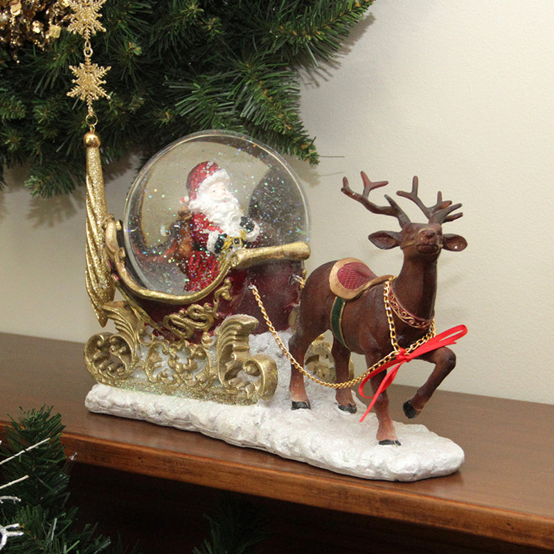 Figurine de table de Noël en forme de boule de neige scintillante 12 po