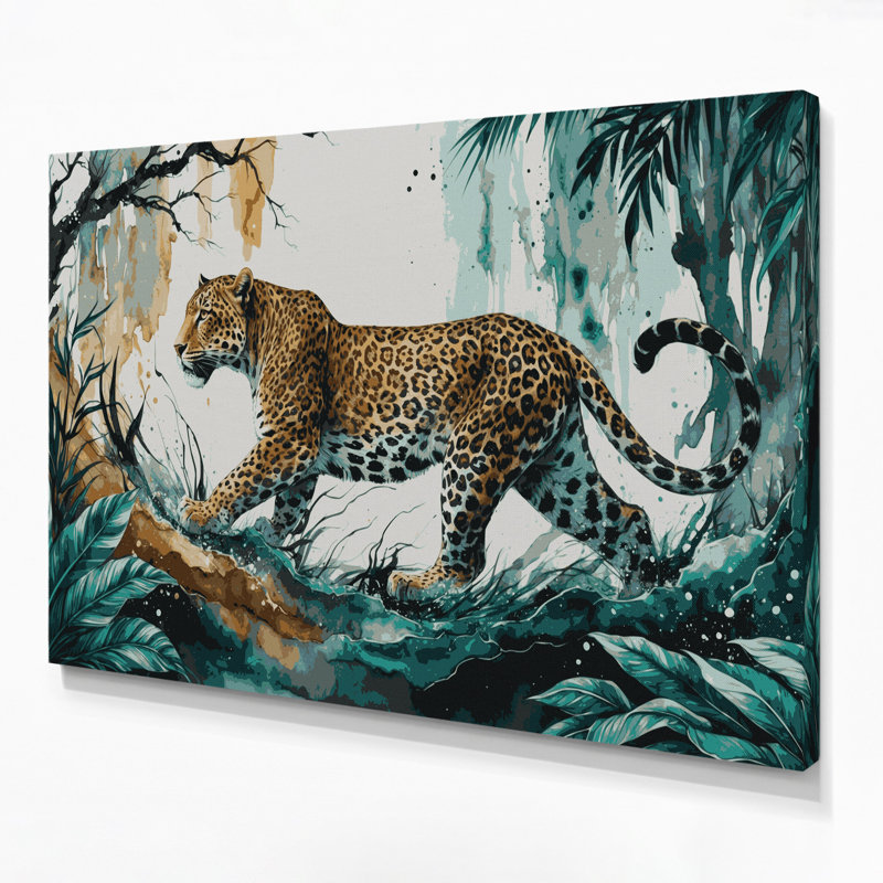 «Big Cats Indo», léopard chinois sur toile, H 11 po x l 14 po