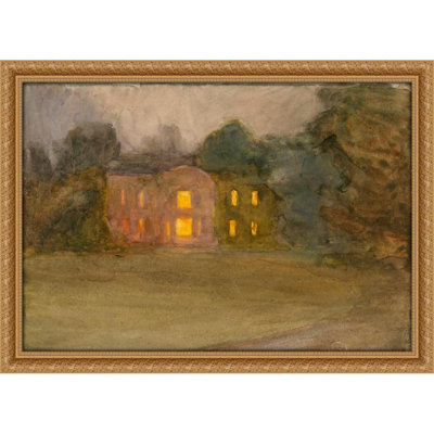A Great House Lit at Night