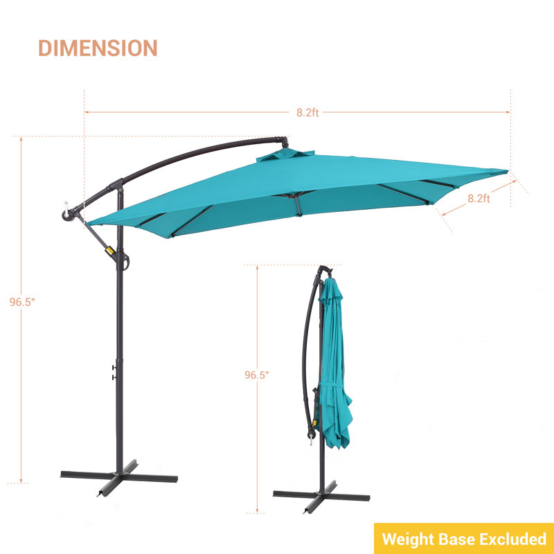 Scarlott 98.3" x 98.3" Square Umbrella, Bleu lac
