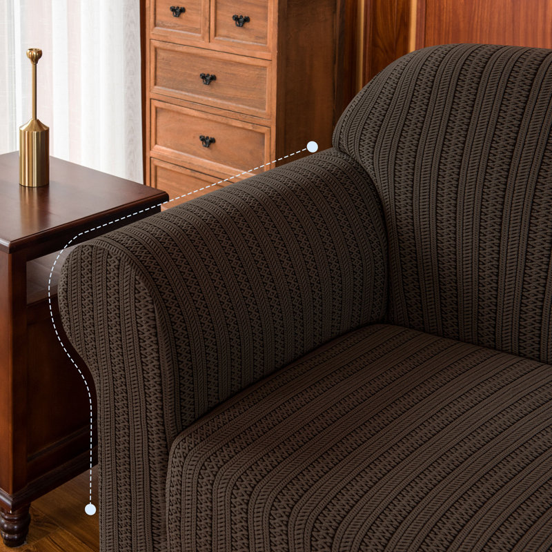 Box Cushion Loveseat Slipcover, Chocolate