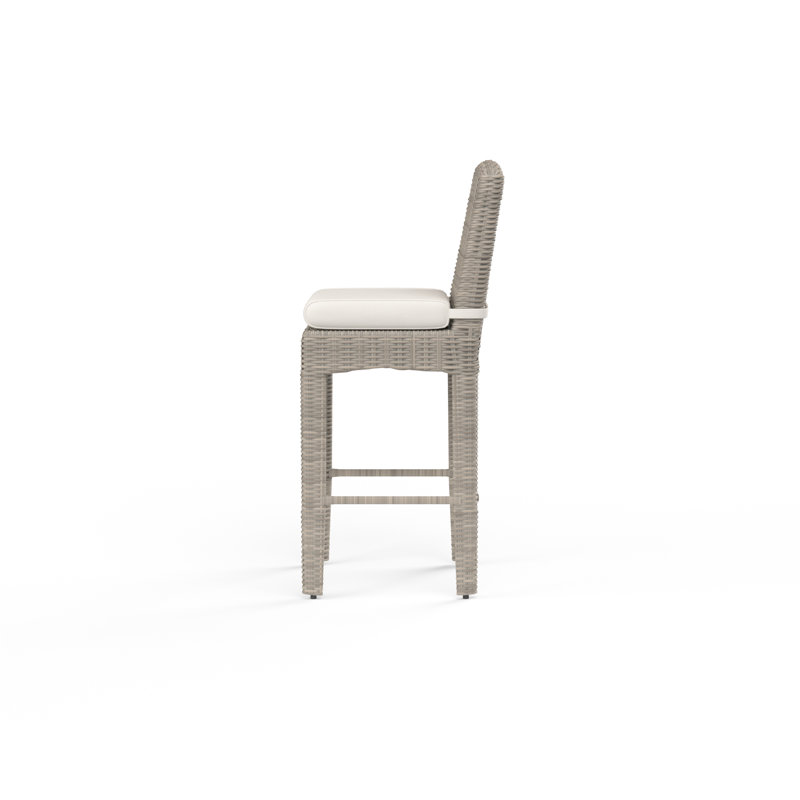 Manhattan Outdoor Bar Stool, Canvas Flax Sunbrella® Canvas, Bar Stool (26" Seat Height)