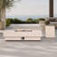 Table de foyer au propane pour terrasse de 152 cm (59,84 po) - 50 000 BTU, pierres de lave et housse, résistante aux intempéries, imitation travertin