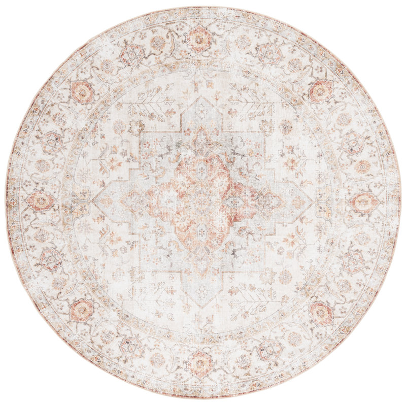 Shealin Machine Washable Performance Oriental Rug, Round 6'