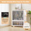 Armoire de rangement empilable et pliable en plastique - Armoires à portes avec roulettes et tringle - Rangement pliable pour vêtements dans la chambre ou le salon - Gris transparent