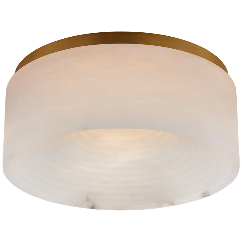 Kelly Wearstler Otto Solitaire Flush Mount, 5" H x 12" W x 12" D, Antique-Burnished Brass