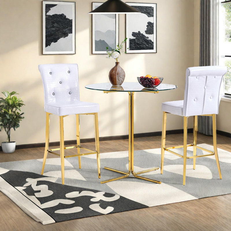 Ensemble de table de salle à manger moderne en métal et verre (doit inclure la table et la chaise), cuisine