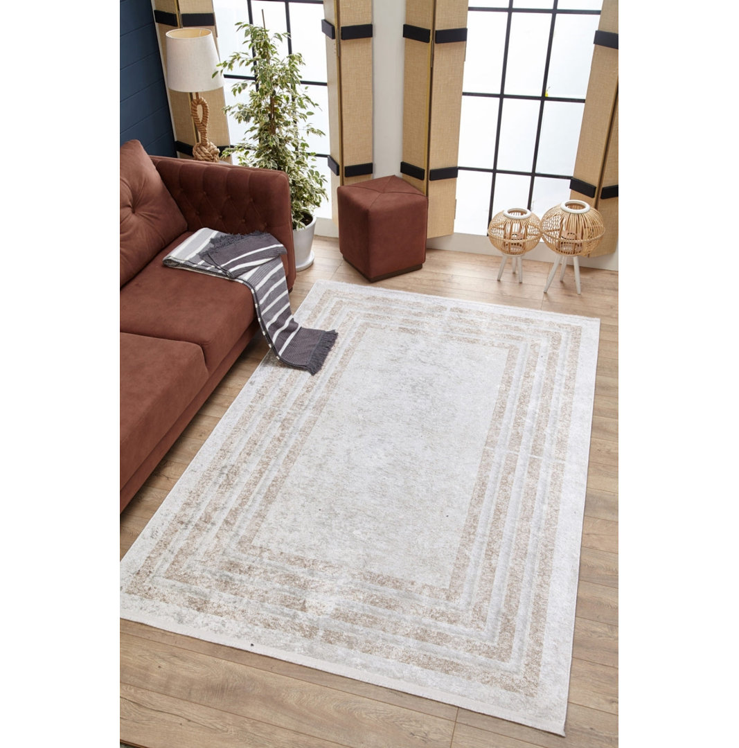 Teppich Auguster aus Baumwolle in Beige