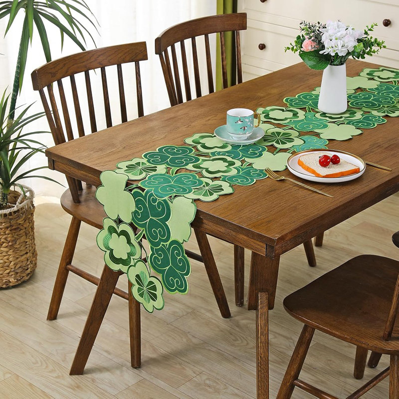 Chemin de table Irish Green Shamrock Clover