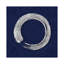 Silver Zen Circle On Blue I by Ellie Roberts - Print on Canvas-678825235-700323700