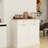 Kitchen Trash Bin Cabinet - White With Two Drawers, Compartments, Enhanced Interior Two - , Functional Design