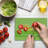 Ambesonne Easter Tempered Glass Cutting Board Striped Eggs Multicolor