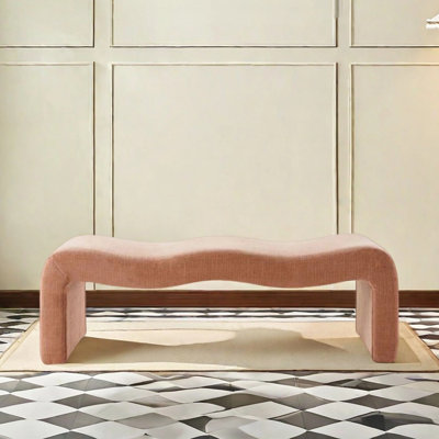 Solid wood bench cloakroom pink changing and rest