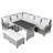  5-Piece Outdoor PE Wicker Patio Sofa Set with 2 Extendable Side Tables, Dining Table-275558458-275558453