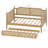Classic Style Rattan Daybed with Extra Sleeping Trundle Ideal for Small Spaces