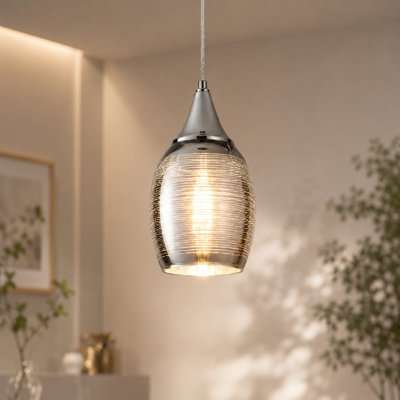 1 - Light Glass Single Pendant Light