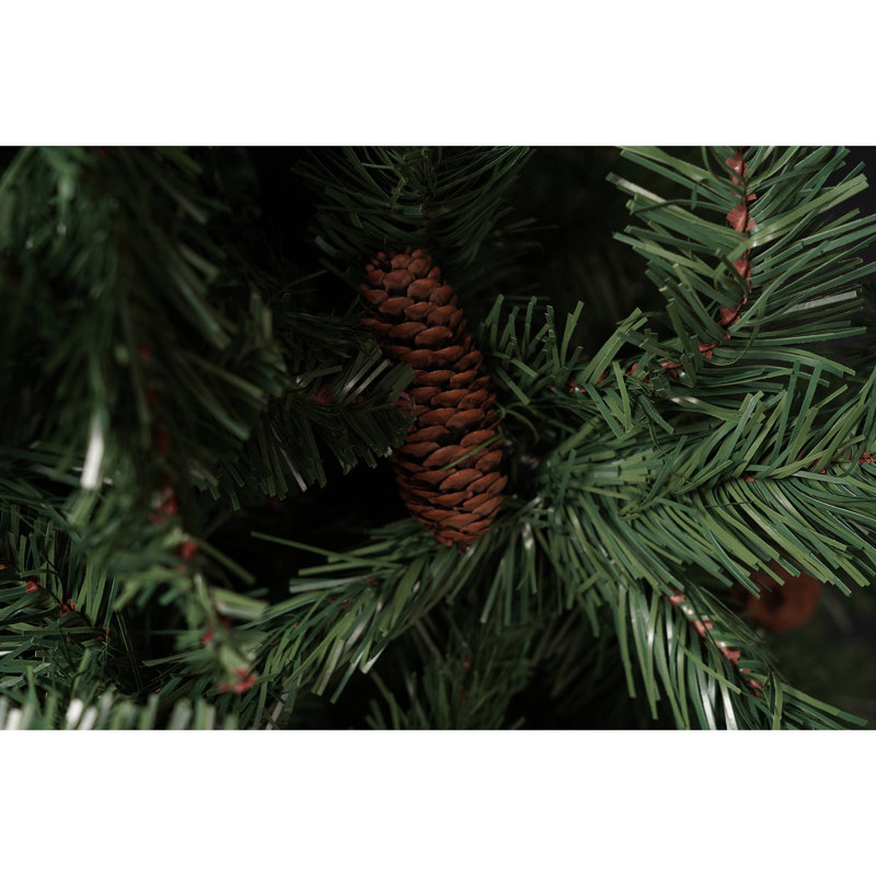 Christmas Tree Stoccolma, Extra Thick Artificial Tree, Real PVC Effect Tree With Pine Cones Included, 6.89ft H