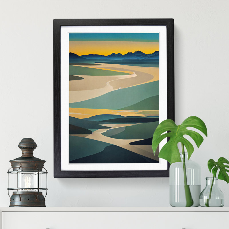 Mears River Abstract Vol.3 - Single Picture Frame Print, Black, 64cm H x 46cm W x 2cm D