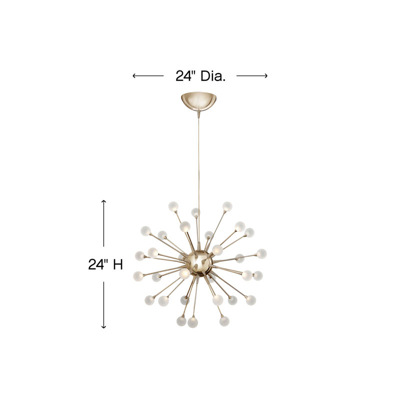 Impulse 30 - Light LED Chandelier, Polished Gold