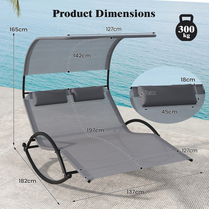 Daryah 71.65cm Long Reclining Double Chaise