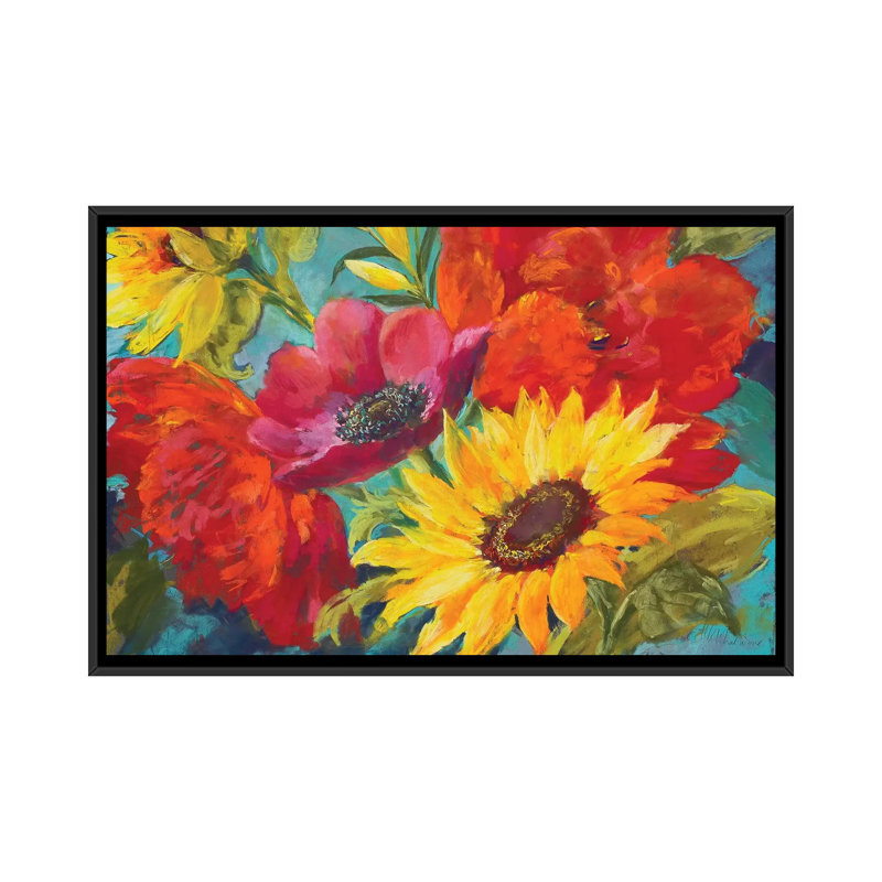 «Happy Days», reproduction sur toile, H 18 po x l 26 po x P 1,5 po, Toile avec cadre noir, Pas de tapis