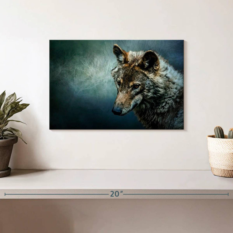 Brampt Lonely Night Wolf, 8" H x 12" W