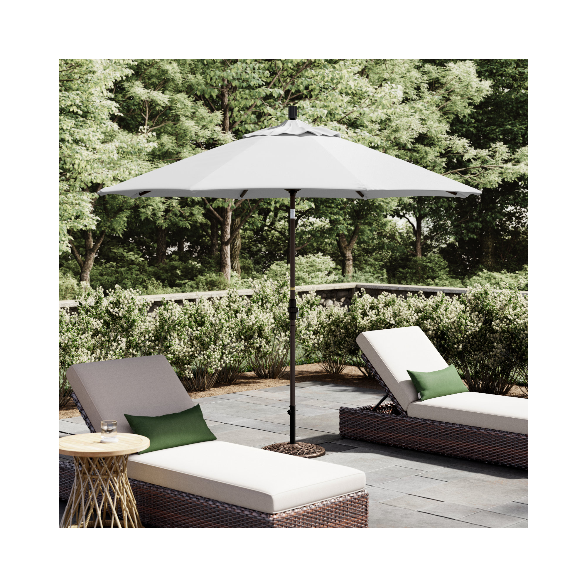 108'' Outdoor Umbrella, White - Olefin