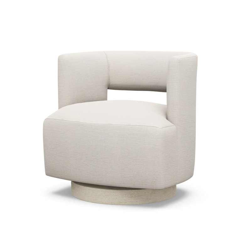 Crystle Swivel Barrel Chair Chair with Ottoman, Sandstone, 8938-45