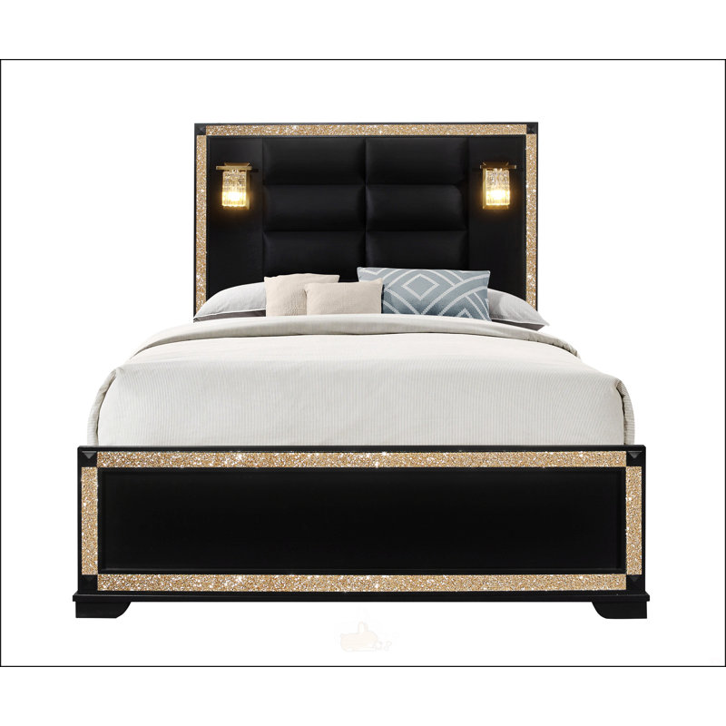 Grand lit avec lampes Lives Gold