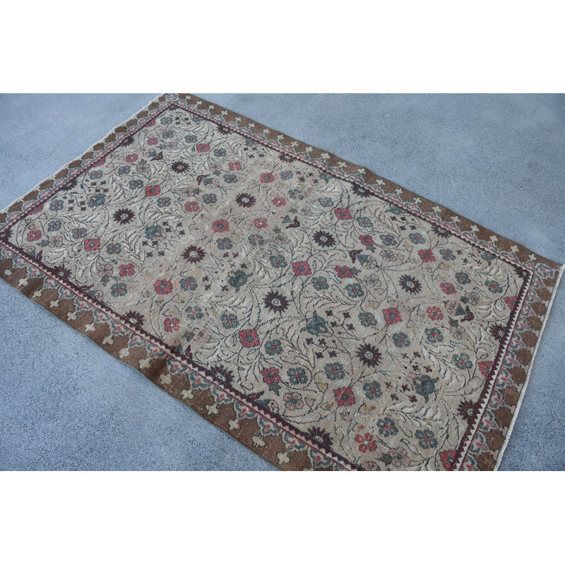 Tapis classique en laine brun 46,1 x 73,6 po