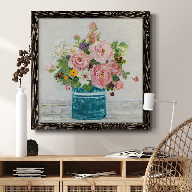 Monet Garden - Peinture sur toile encadrée, H 20 po x l 20 po x P 1,5 po, Cadre noir