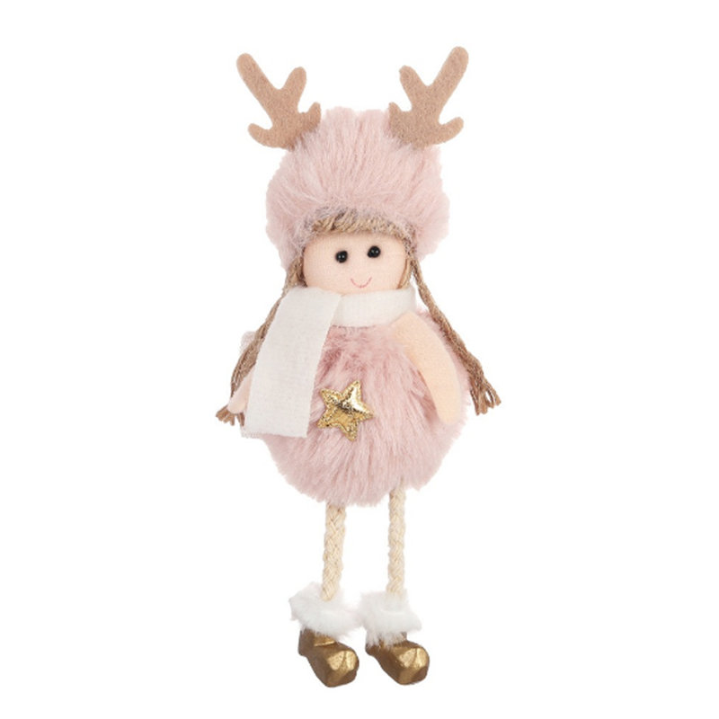 15cm Fabric People Hanging Figurine Ornament, Pink
