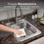 Évier de bar / de grande préparation à cuve simple 17 po Houzer Glowtone Topmount, 3 trous, acier inoxydable de calibre 22