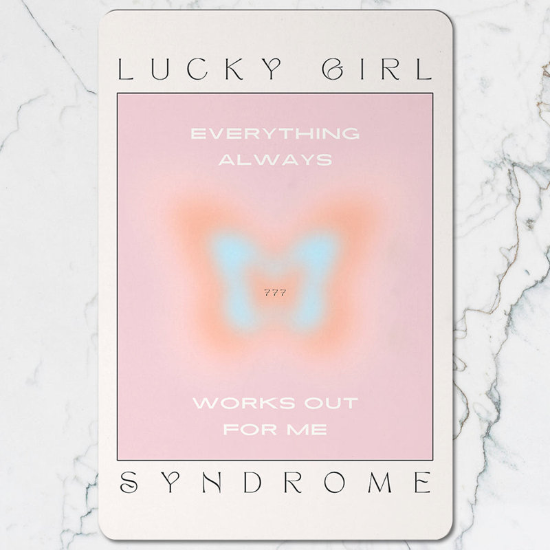 Lucky Girl Syndrome Placemat And Coaster Set 11x8 Inches With Wood Bottom High End Print Limited Edition