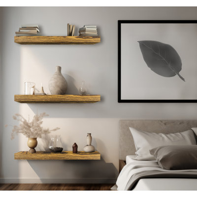 3 Piece Oak Floating Shelf