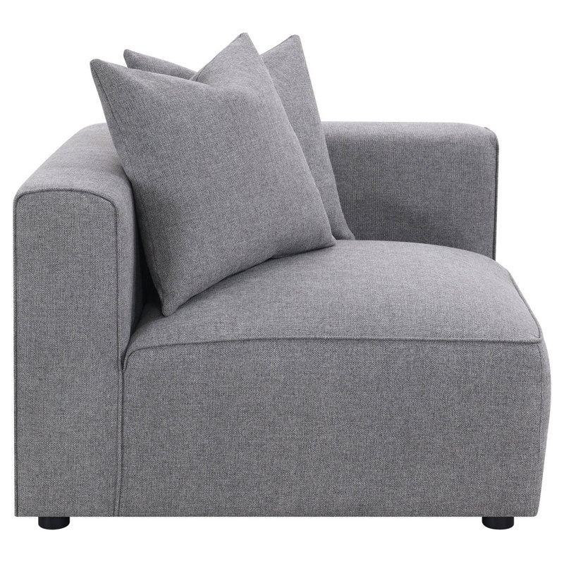 Chaise de coin Amherst Grey avec coussin décoratif