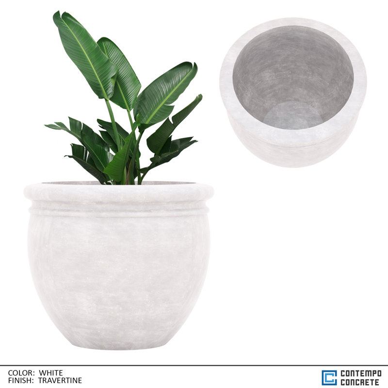 Dora Planter, Travertine White
