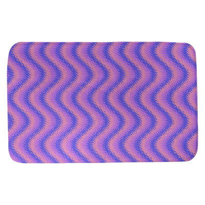 Tapis pour salle de bain à rayures ondulées rectangulaires