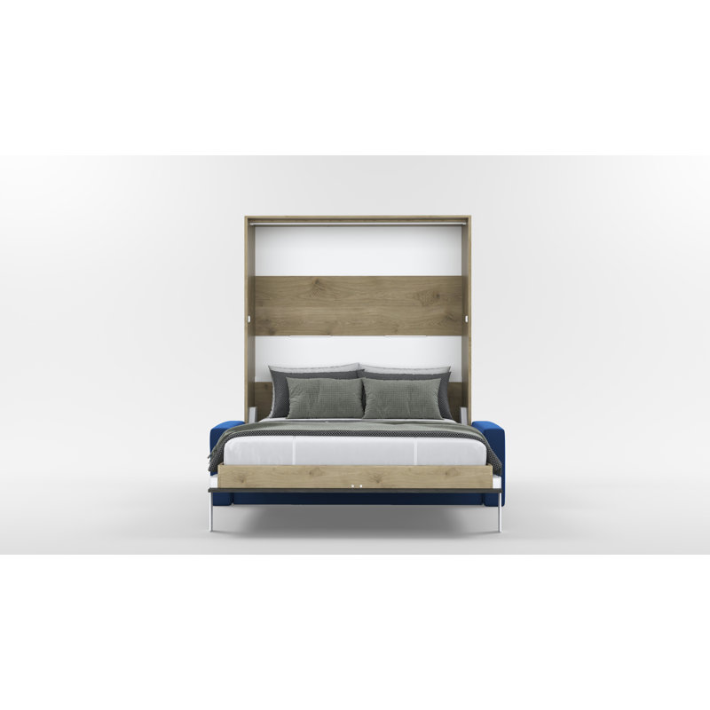 Neidelin Upholstered Bed, Grey/Beige/Navy