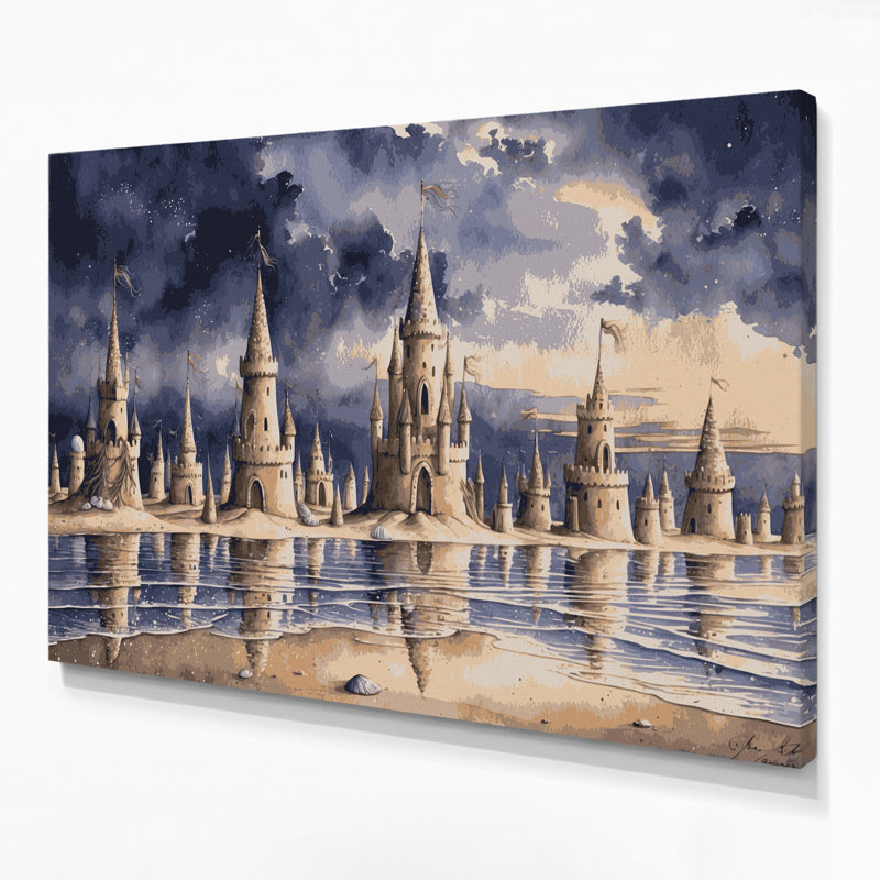 Art mural sur toile Nautical Sandcastles, H 11 po x l 14 po