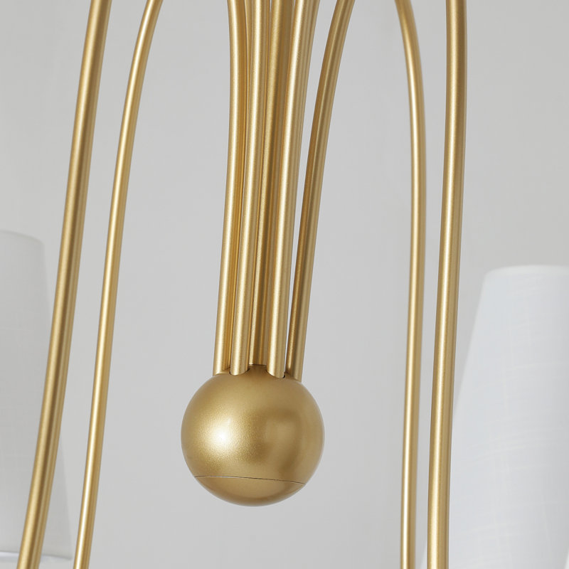 Lustre 6 lumières à intensité variable de style bougie avec hauteur réglable