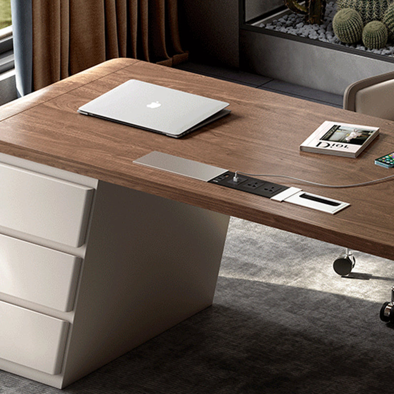 Rectangular Office Set with Hutch, 29.53" H x 55.12" W x 27.56"  D