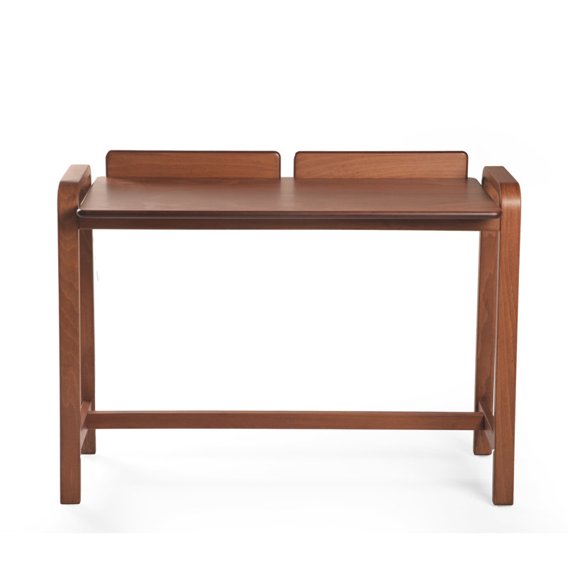 De'M Solid Wood Writing Desk, Light Walnut