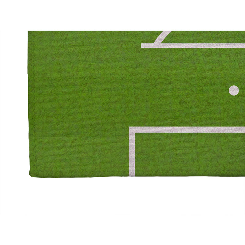 Tapis de cuisine Soccer Field, Vert, Rectangle 5 pi x 7 pi
