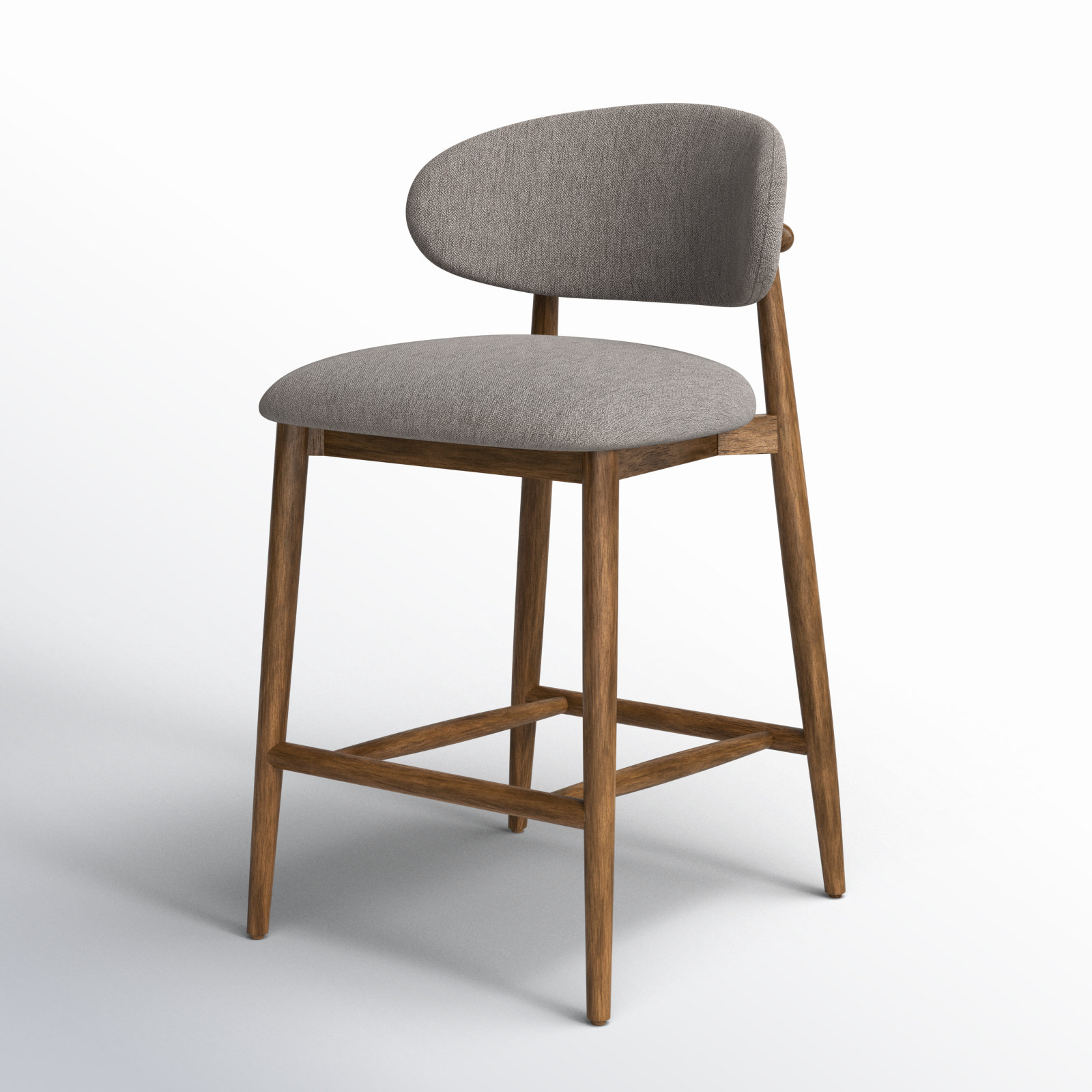 Deloris 27" Bar Stool, Grey Performance Chenille