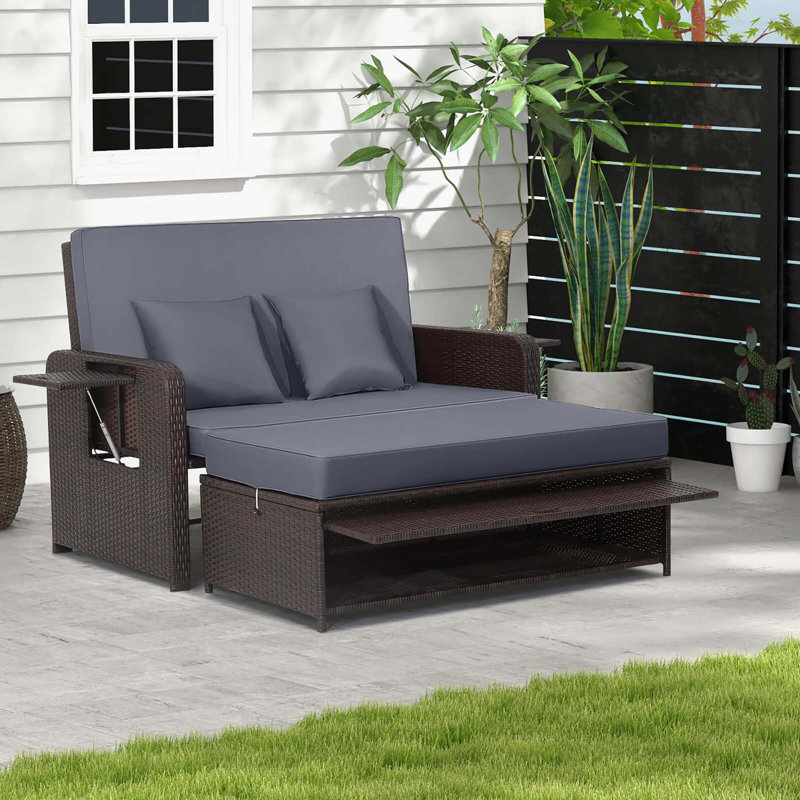  Ensemble de causeuse en rotin pour patio 