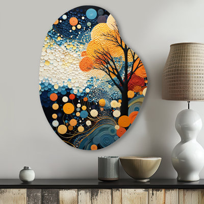 Colourful Mid Century Dynamic Duality V - Abstract Midcentury Pear Shape Irregular Metal Wall Decor
