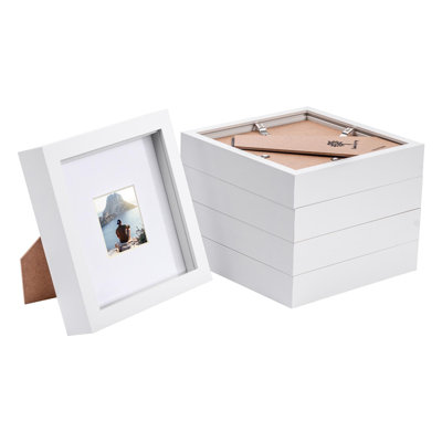 Nicola Spring - 6" x 6" White 3D Box Photo Frames